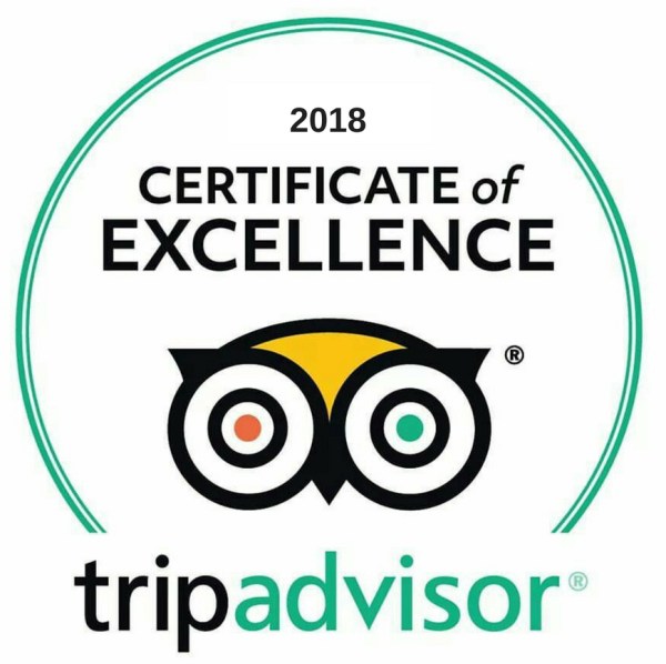 Tripadvisor 2018 cerificate of Excellence